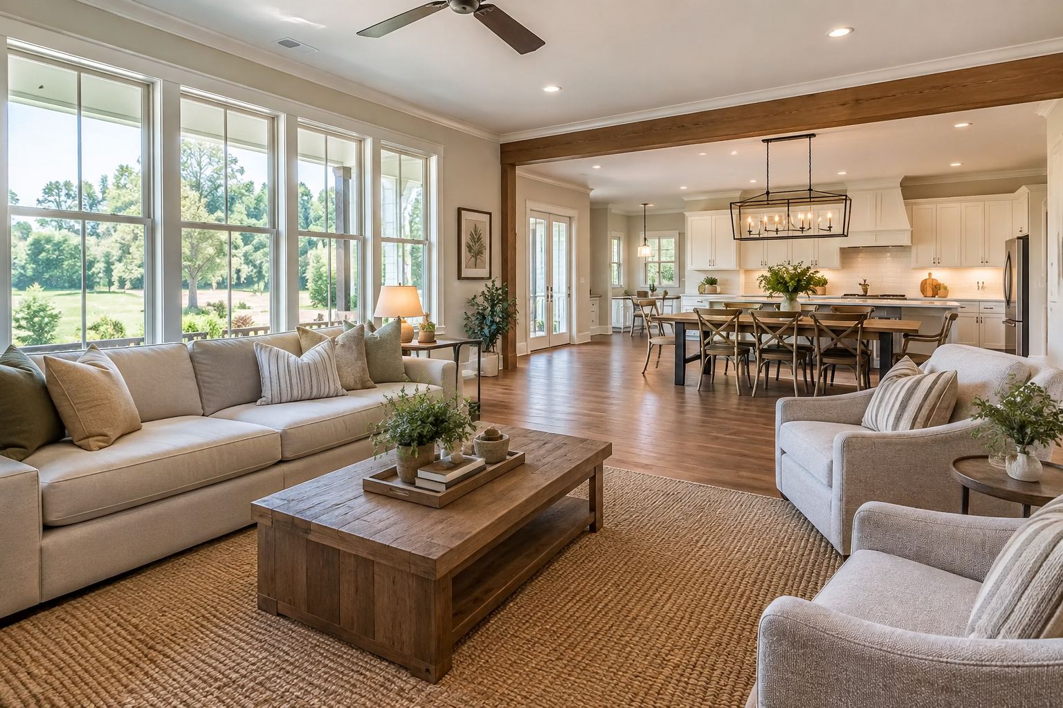A bright South Georgia home interior, illustrative